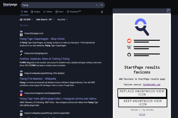 StartPage Favicon Search